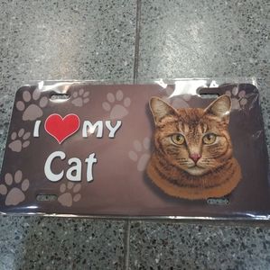 I Love My Cat License Plate